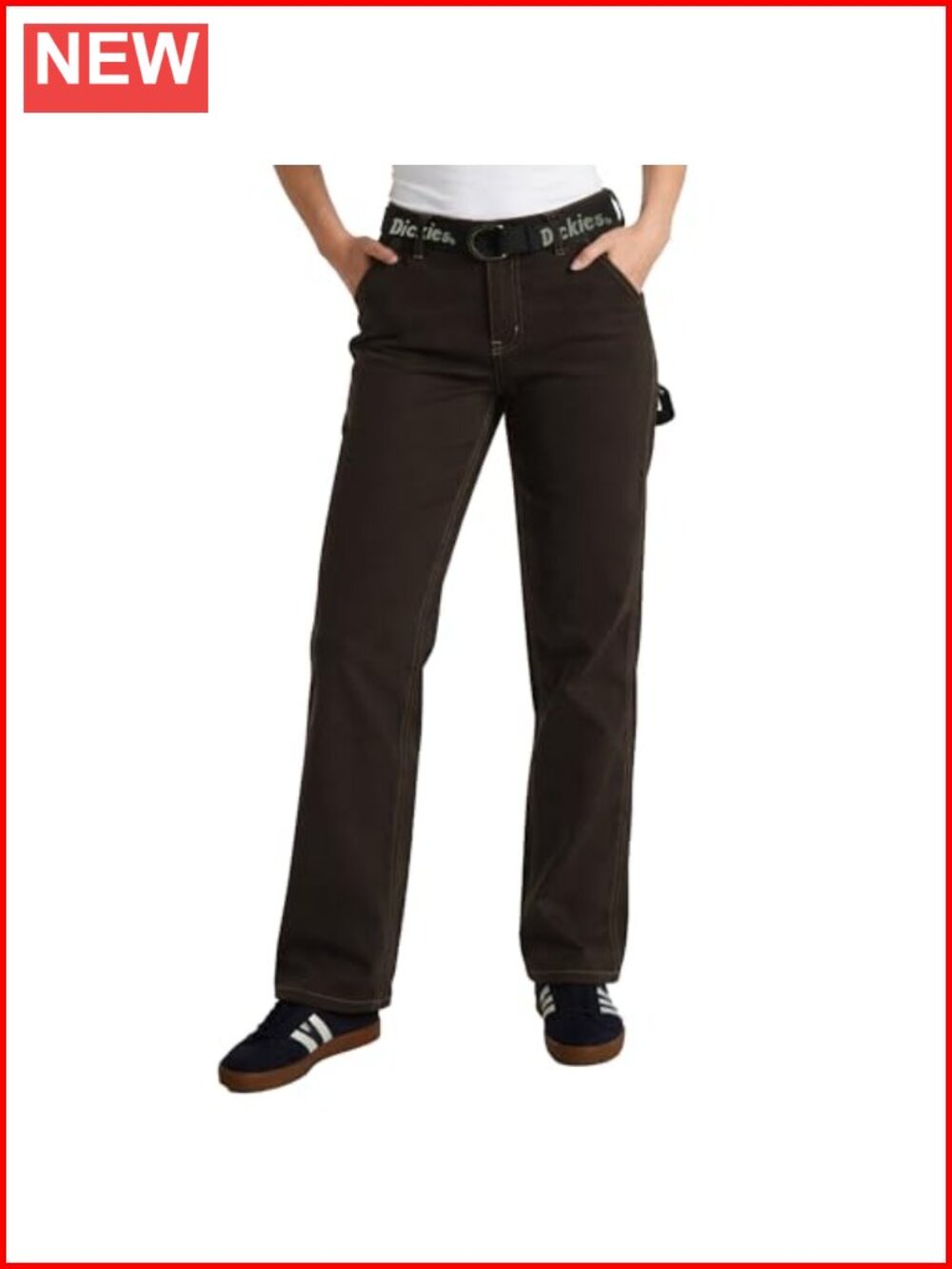 Dickies Womens Relaxed Fit High Rise Straight Leg Carpenter Work Pants